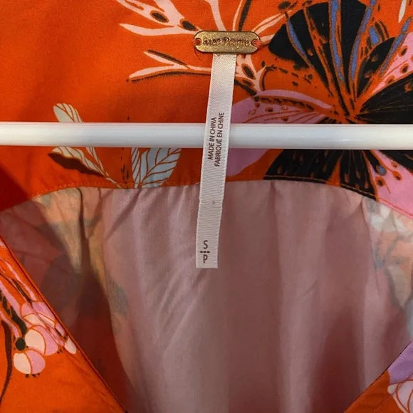 NWOT Free People Lover of Mine Orange Floral Mini Dress Small - Picture 7 of 7